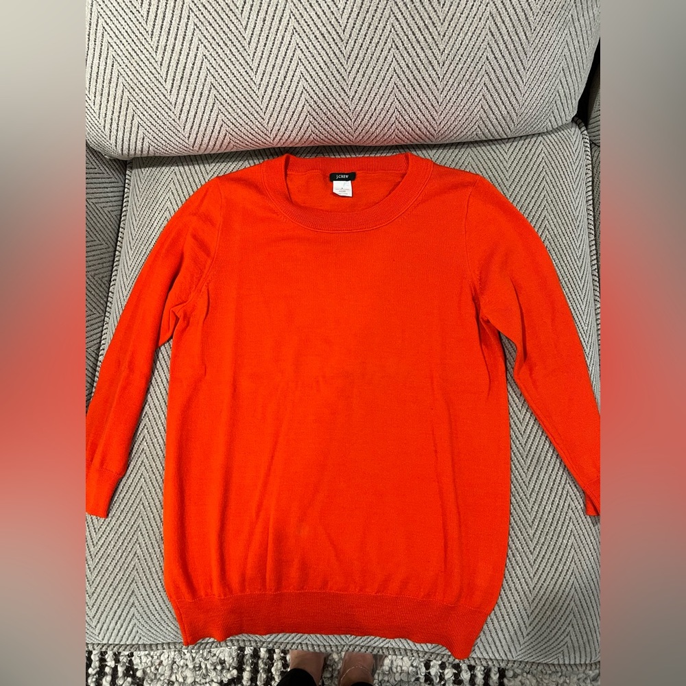JCrew Womens merino wool crew neck sweater size small red/orange